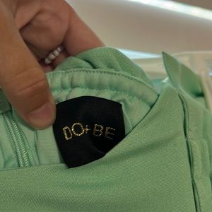 Green off the shoulder dress